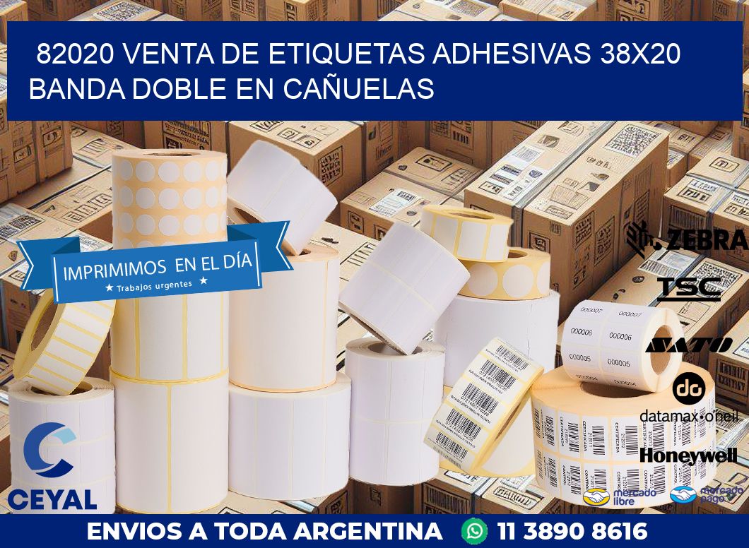 82020 VENTA DE ETIQUETAS ADHESIVAS 38X20 BANDA DOBLE EN CAÑUELAS