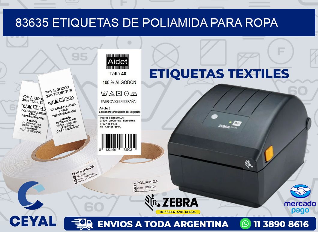 83635 ETIQUETAS DE POLIAMIDA PARA ROPA