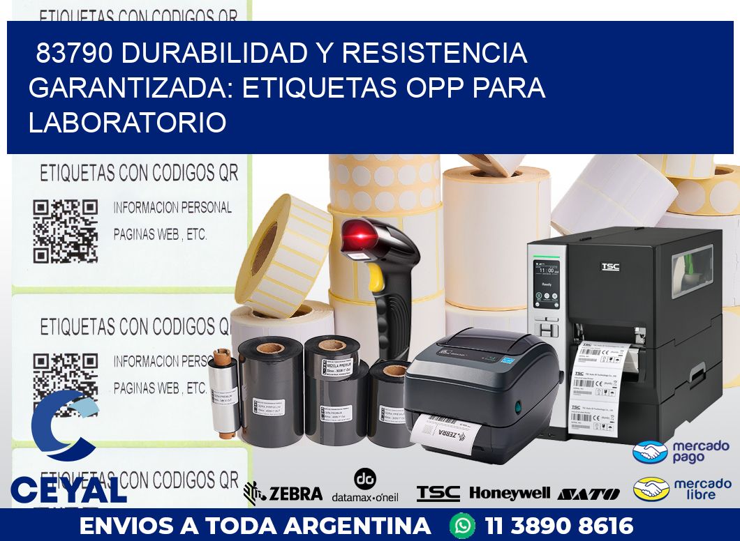 83790 DURABILIDAD Y RESISTENCIA GARANTIZADA: ETIQUETAS OPP PARA LABORATORIO