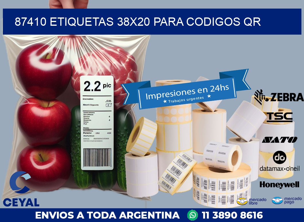87410 ETIQUETAS 38X20 PARA CODIGOS QR