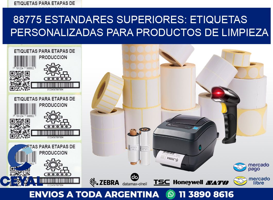 88775 ESTANDARES SUPERIORES: ETIQUETAS PERSONALIZADAS PARA PRODUCTOS DE LIMPIEZA