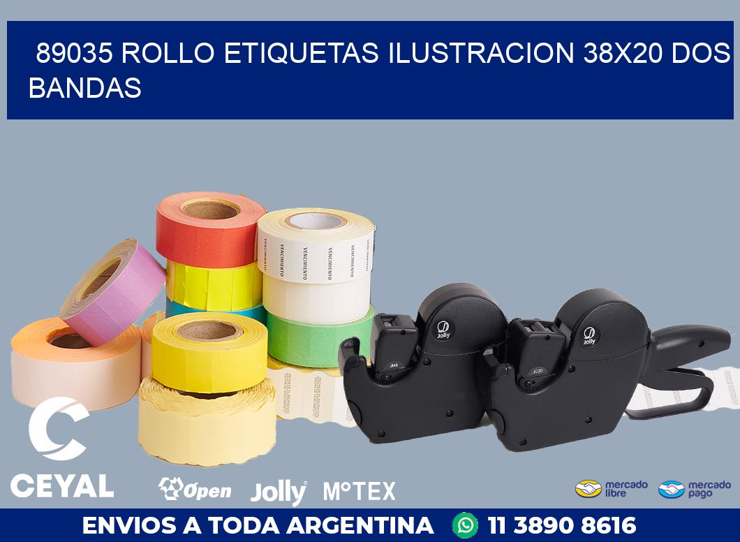 89035 ROLLO ETIQUETAS ILUSTRACION 38X20 DOS BANDAS