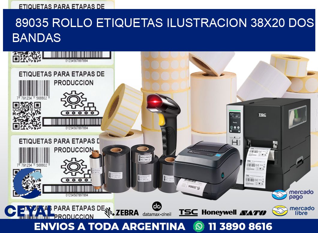 89035 ROLLO ETIQUETAS ILUSTRACION 38X20 DOS BANDAS
