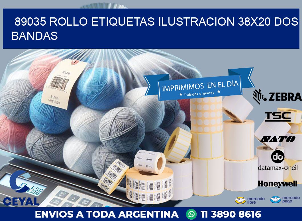 89035 ROLLO ETIQUETAS ILUSTRACION 38X20 DOS BANDAS
