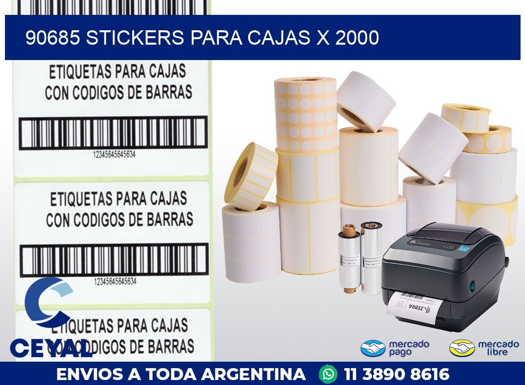 90685 STICKERS PARA CAJAS X 2000