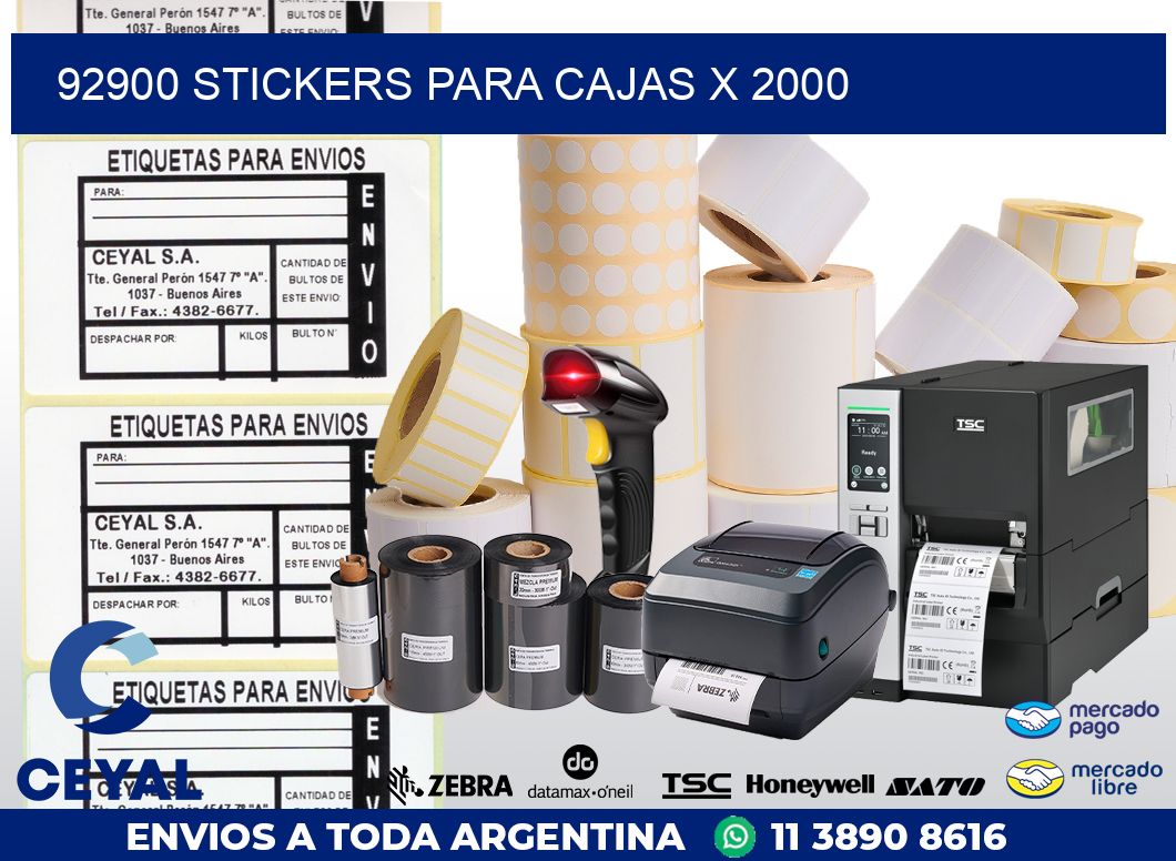 92900 STICKERS PARA CAJAS X 2000