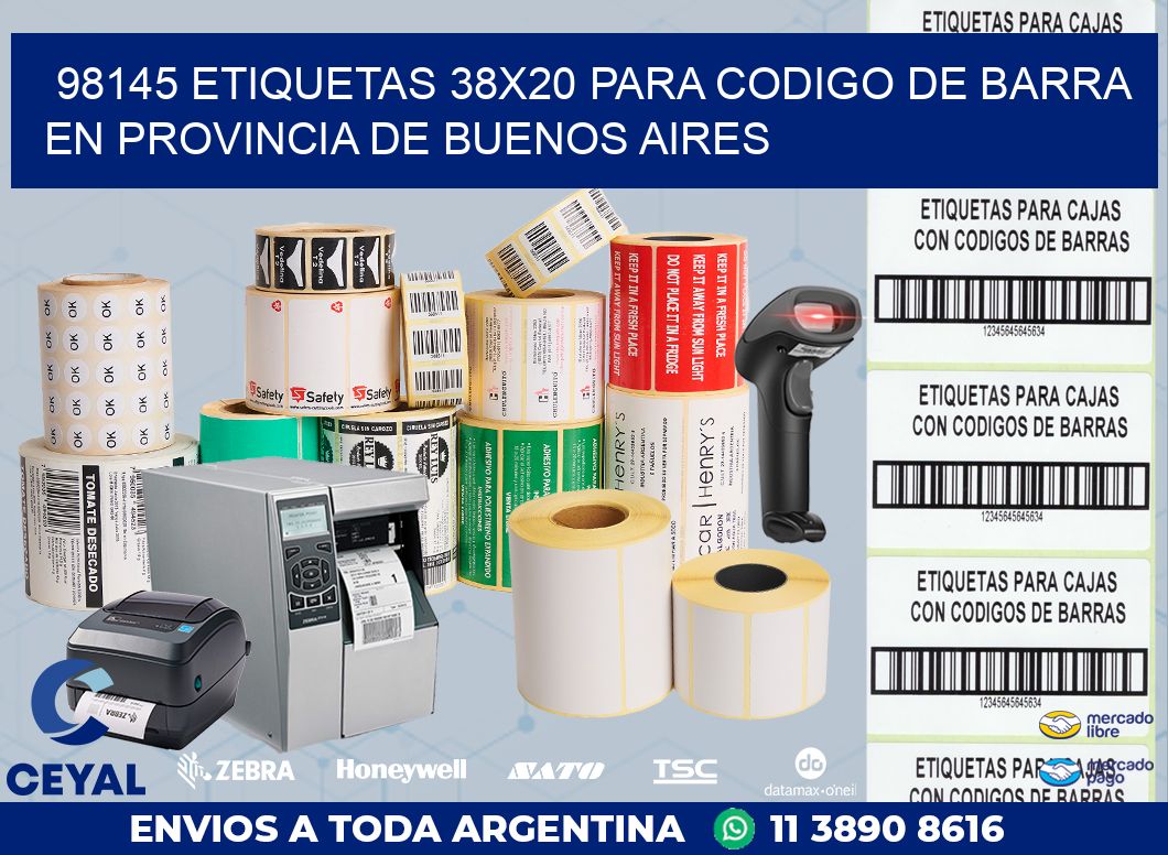 98145 ETIQUETAS 38X20 PARA CODIGO DE BARRA EN PROVINCIA DE BUENOS AIRES