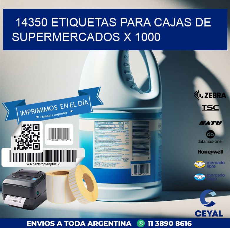 14350 ETIQUETAS PARA CAJAS DE SUPERMERCADOS X 1000