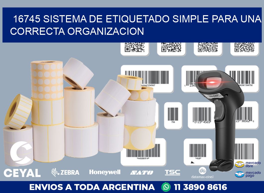 16745 SISTEMA DE ETIQUETADO SIMPLE PARA UNA CORRECTA ORGANIZACION