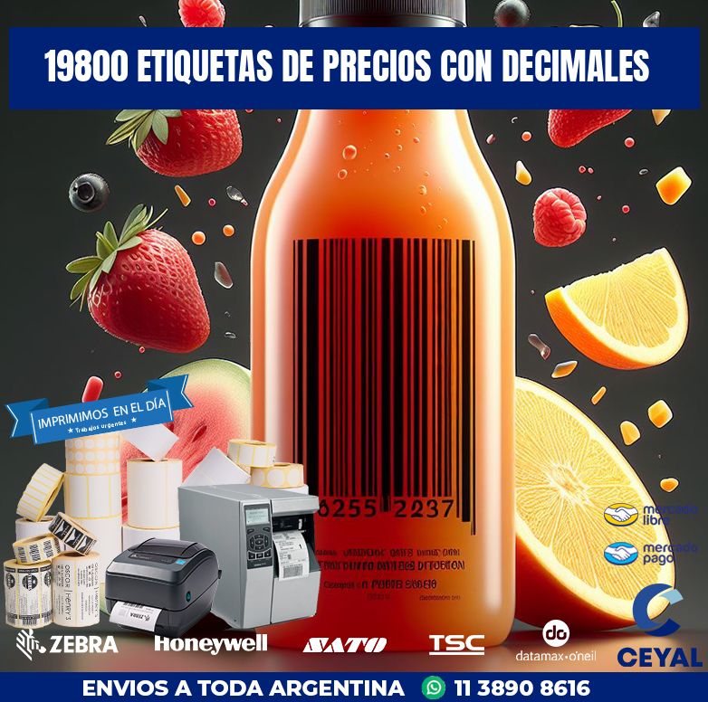 19800 ETIQUETAS DE PRECIOS CON DECIMALES