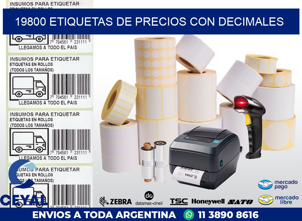 19800 ETIQUETAS DE PRECIOS CON DECIMALES