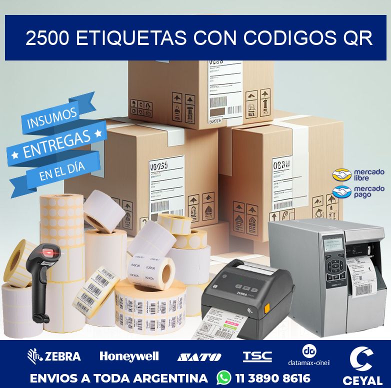 2500 ETIQUETAS CON CODIGOS QR