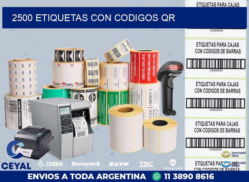 2500 ETIQUETAS CON CODIGOS QR