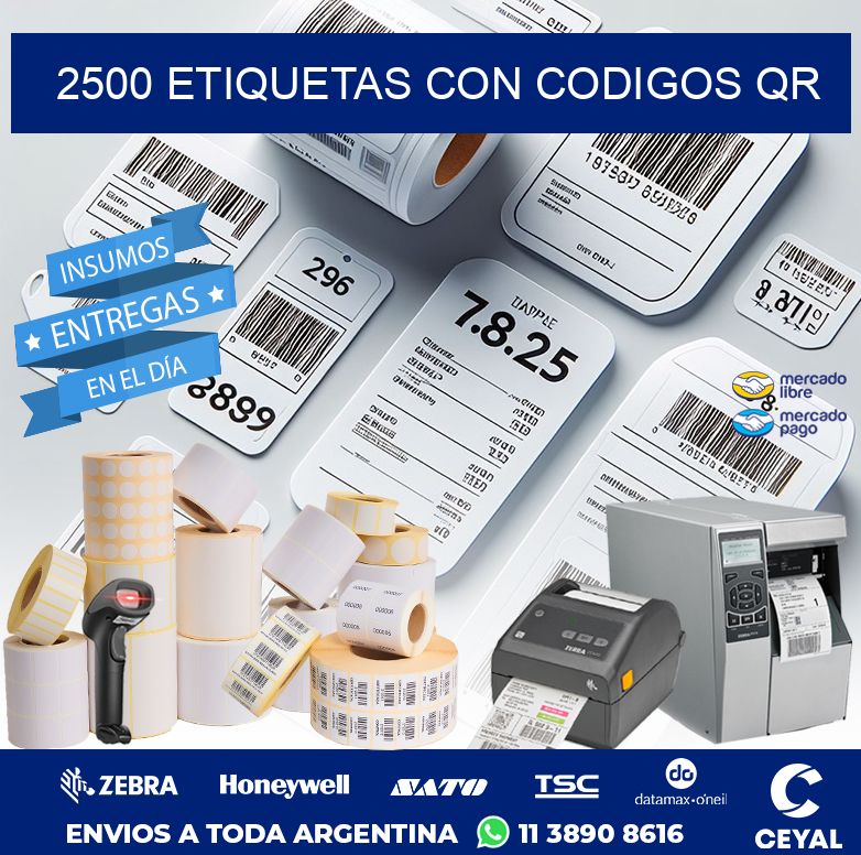 2500 ETIQUETAS CON CODIGOS QR