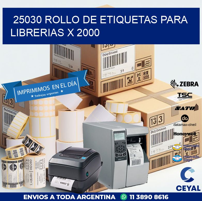 25030 ROLLO DE ETIQUETAS PARA LIBRERIAS X 2000