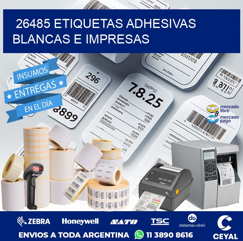 26485 ETIQUETAS ADHESIVAS BLANCAS E IMPRESAS