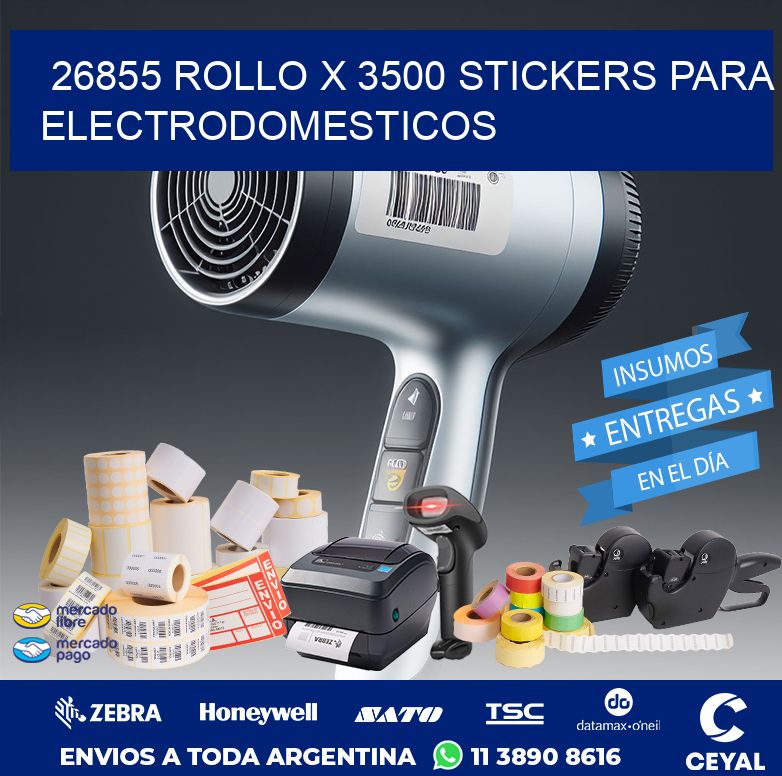 26855 ROLLO X 3500 STICKERS PARA ELECTRODOMESTICOS
