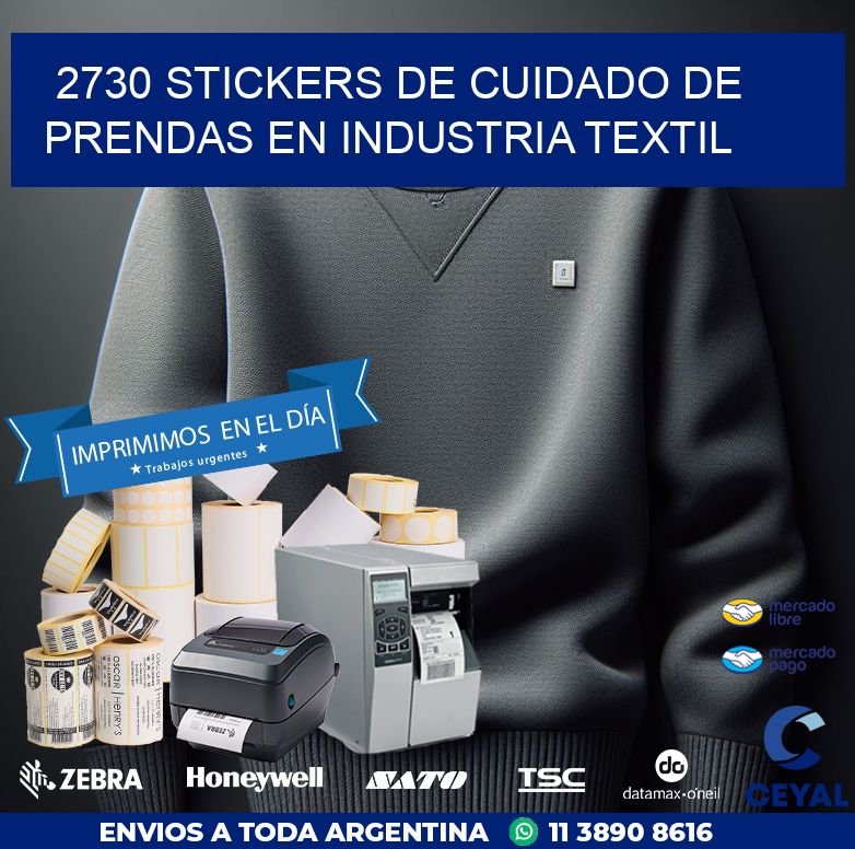 2730 STICKERS DE CUIDADO DE PRENDAS EN INDUSTRIA TEXTIL