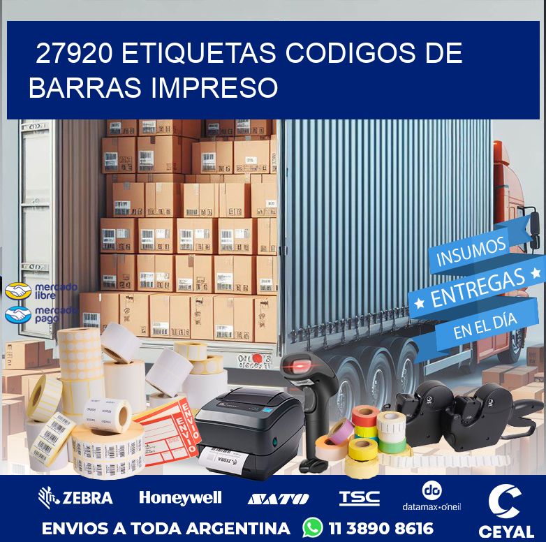27920 ETIQUETAS CODIGOS DE BARRAS IMPRESO