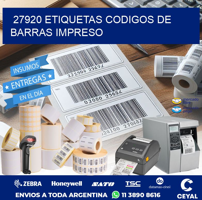 27920 ETIQUETAS CODIGOS DE BARRAS IMPRESO