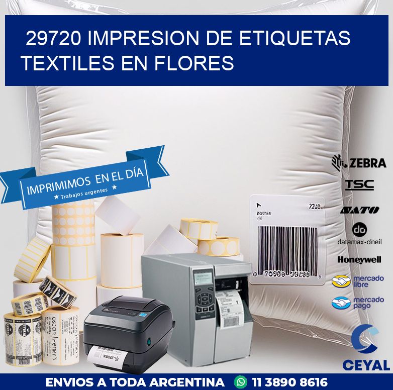 29720 IMPRESION DE ETIQUETAS TEXTILES EN FLORES