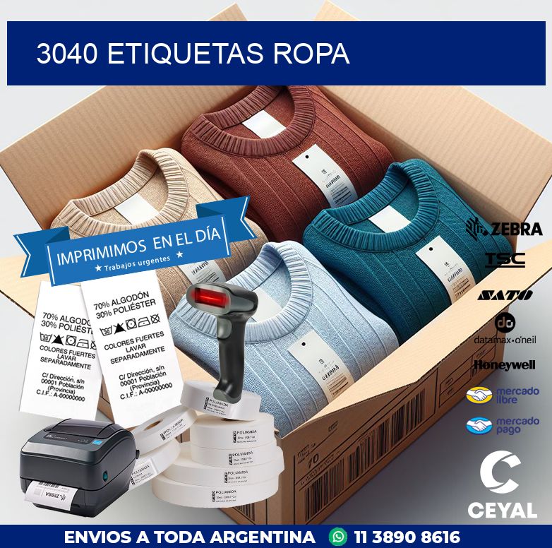 3040 ETIQUETAS ROPA