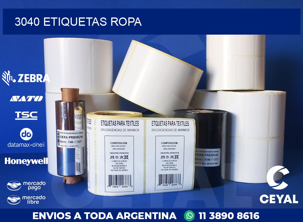 3040 ETIQUETAS ROPA
