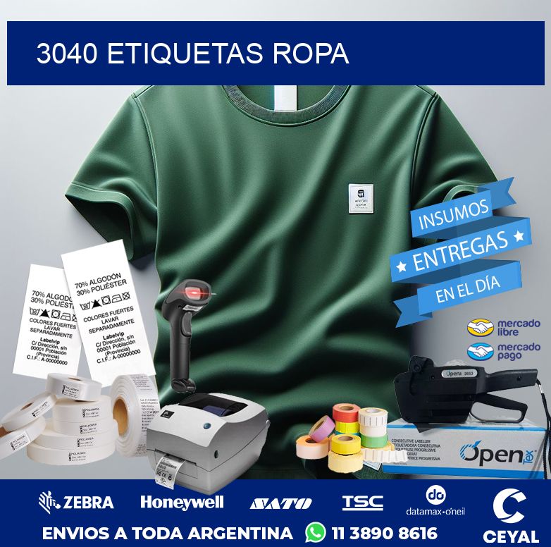 3040 ETIQUETAS ROPA