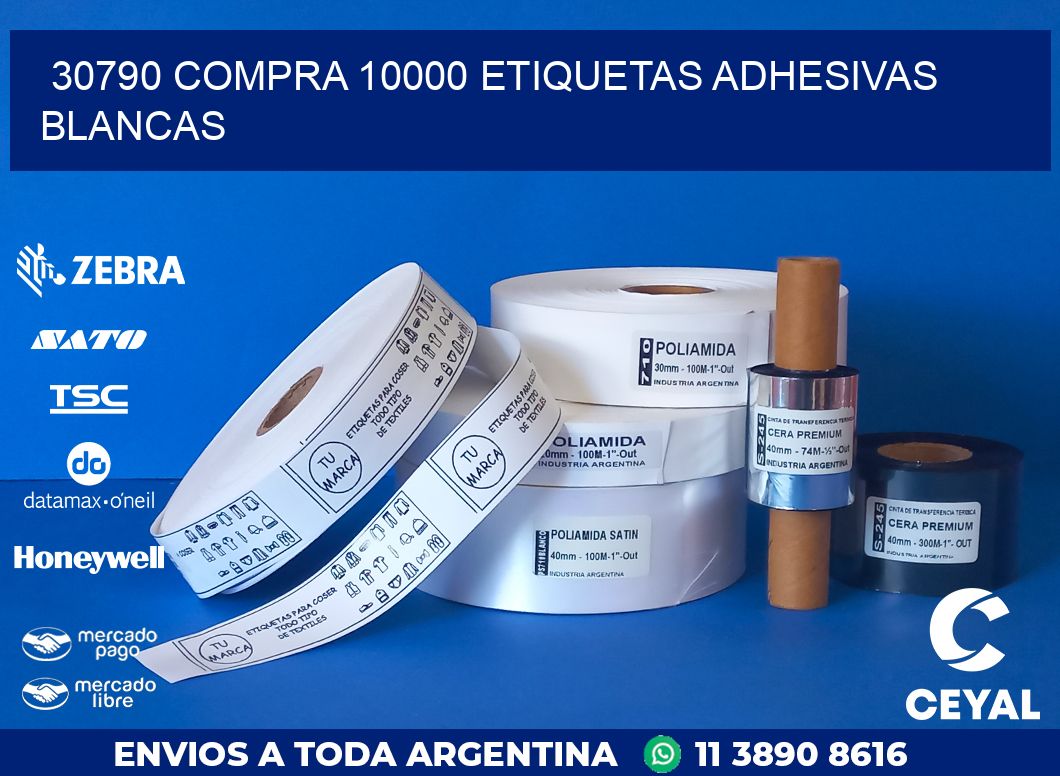 30790 COMPRA 10000 ETIQUETAS ADHESIVAS BLANCAS