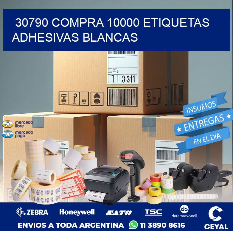 30790 COMPRA 10000 ETIQUETAS ADHESIVAS BLANCAS