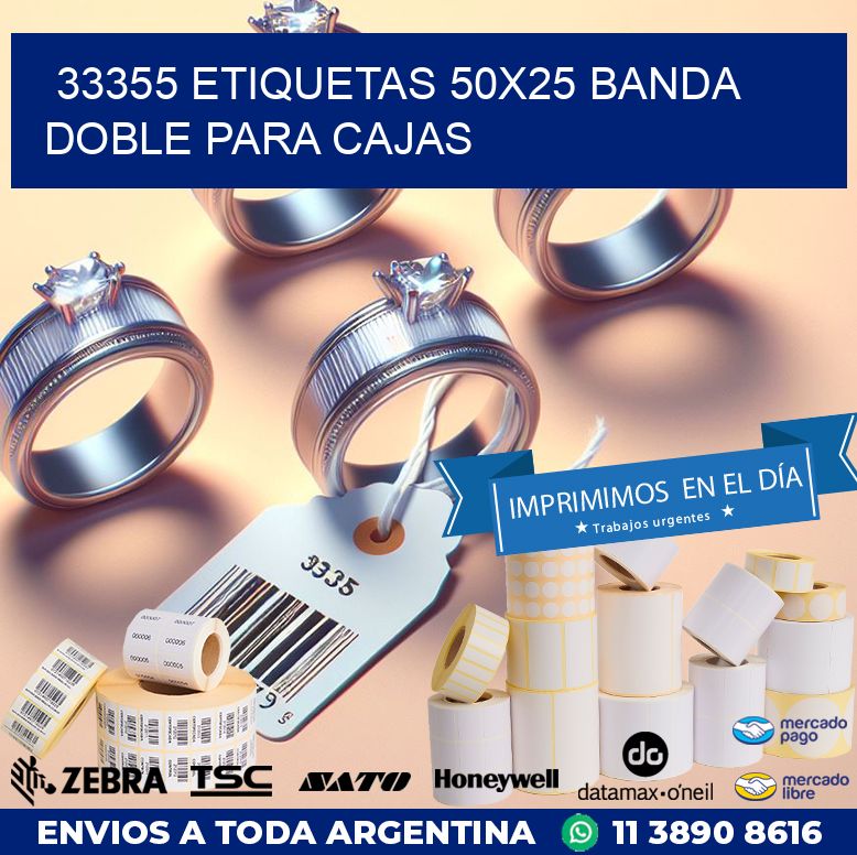 33355 ETIQUETAS 50X25 BANDA DOBLE PARA CAJAS
