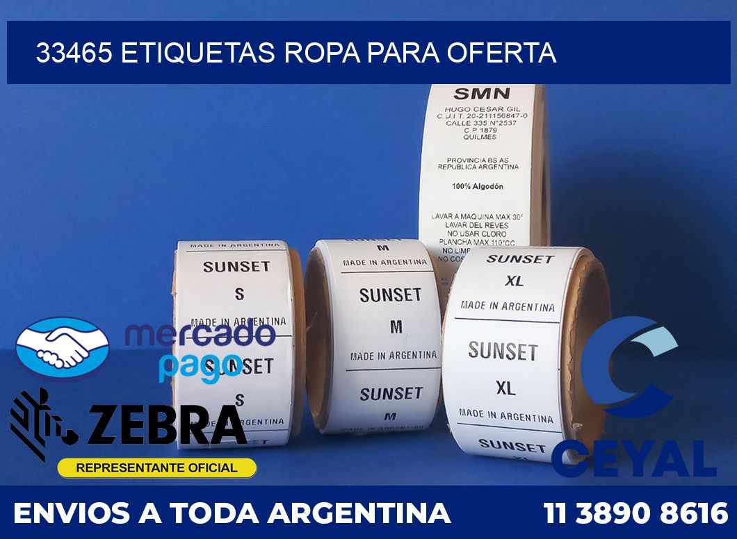 33465 ETIQUETAS ROPA PARA OFERTA