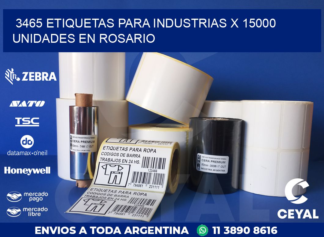3465 ETIQUETAS PARA INDUSTRIAS x 15000 UNIDADES EN ROSARIO