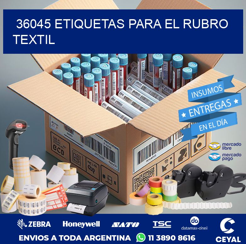 36045 ETIQUETAS PARA EL RUBRO TEXTIL