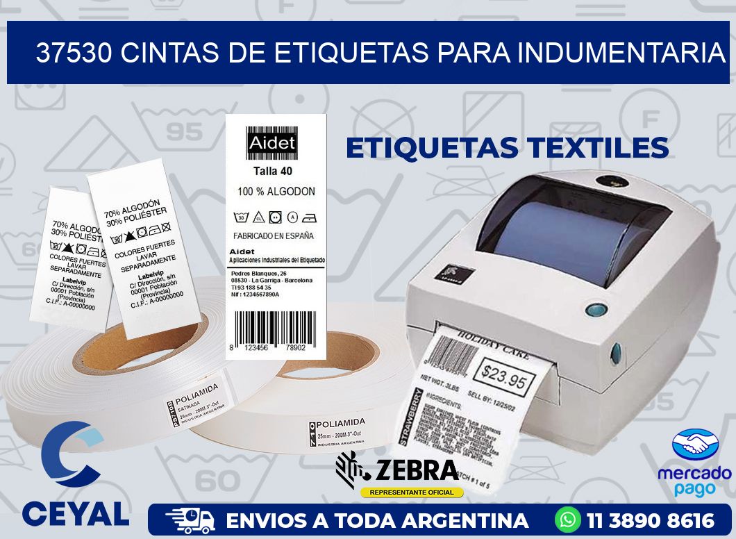 37530 CINTAS DE ETIQUETAS PARA INDUMENTARIA
