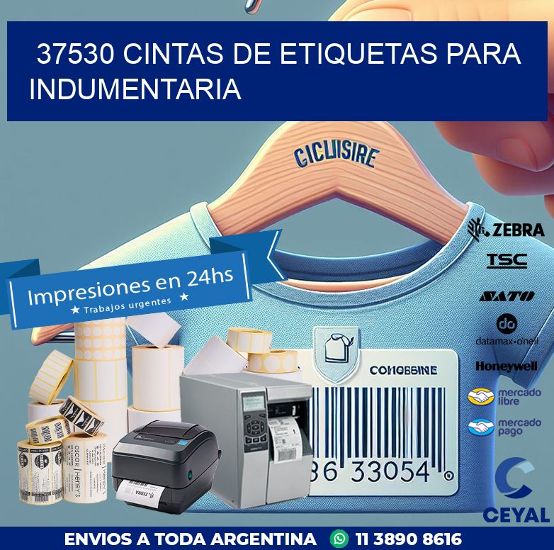 37530 CINTAS DE ETIQUETAS PARA INDUMENTARIA