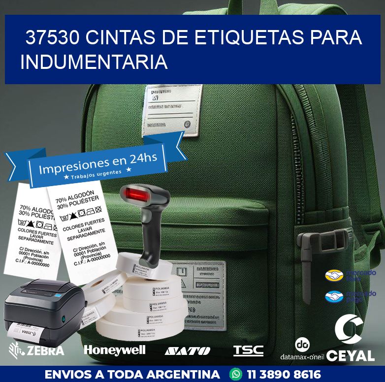 37530 CINTAS DE ETIQUETAS PARA INDUMENTARIA