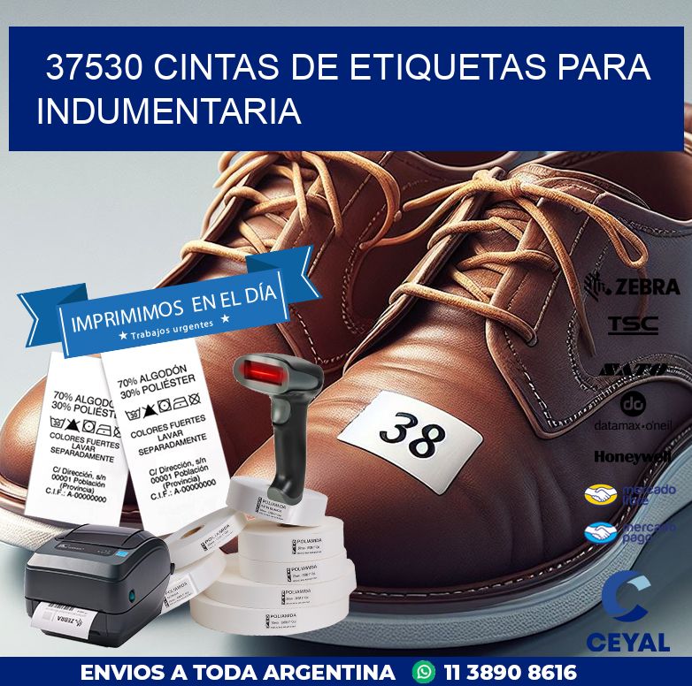 37530 CINTAS DE ETIQUETAS PARA INDUMENTARIA