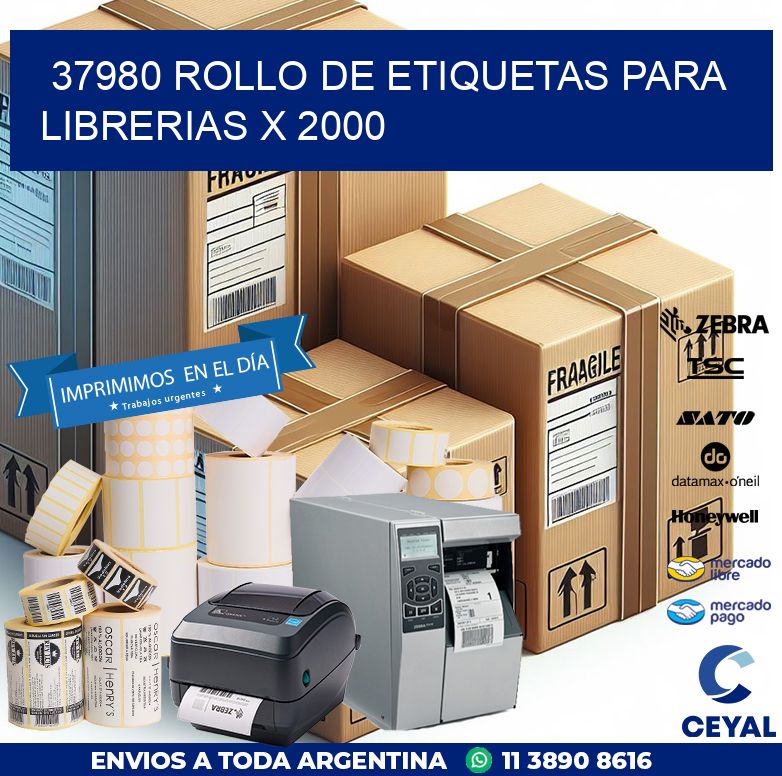 37980 ROLLO DE ETIQUETAS PARA LIBRERIAS X 2000