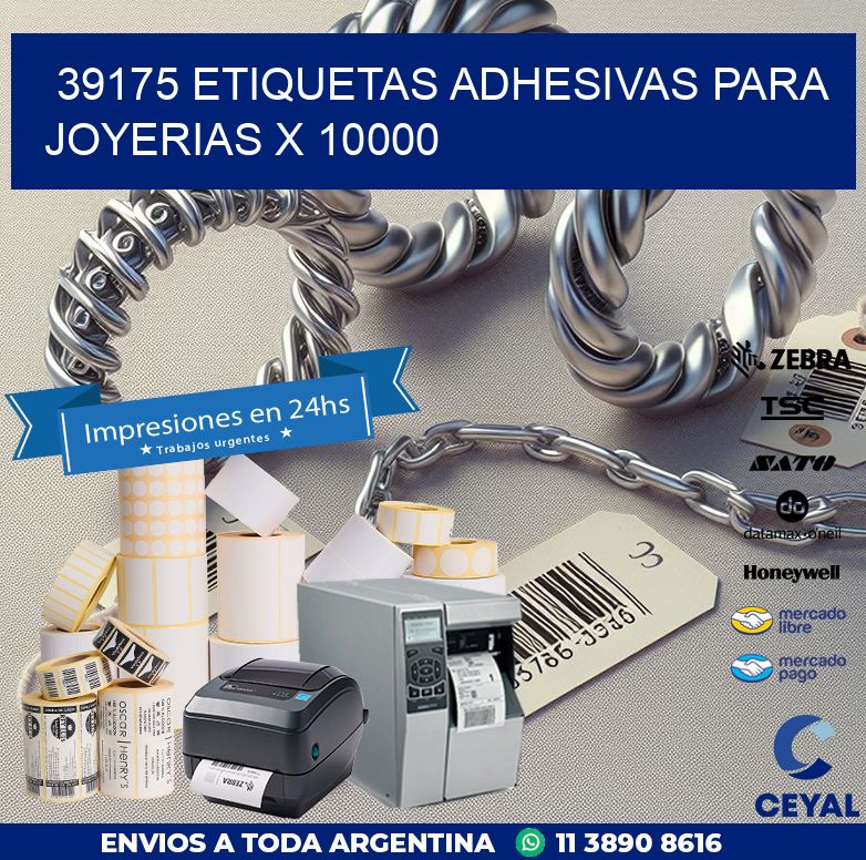 39175 ETIQUETAS ADHESIVAS PARA JOYERIAS X 10000