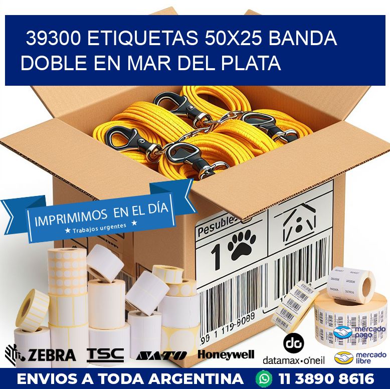 39300 ETIQUETAS 50X25 BANDA DOBLE EN MAR DEL PLATA