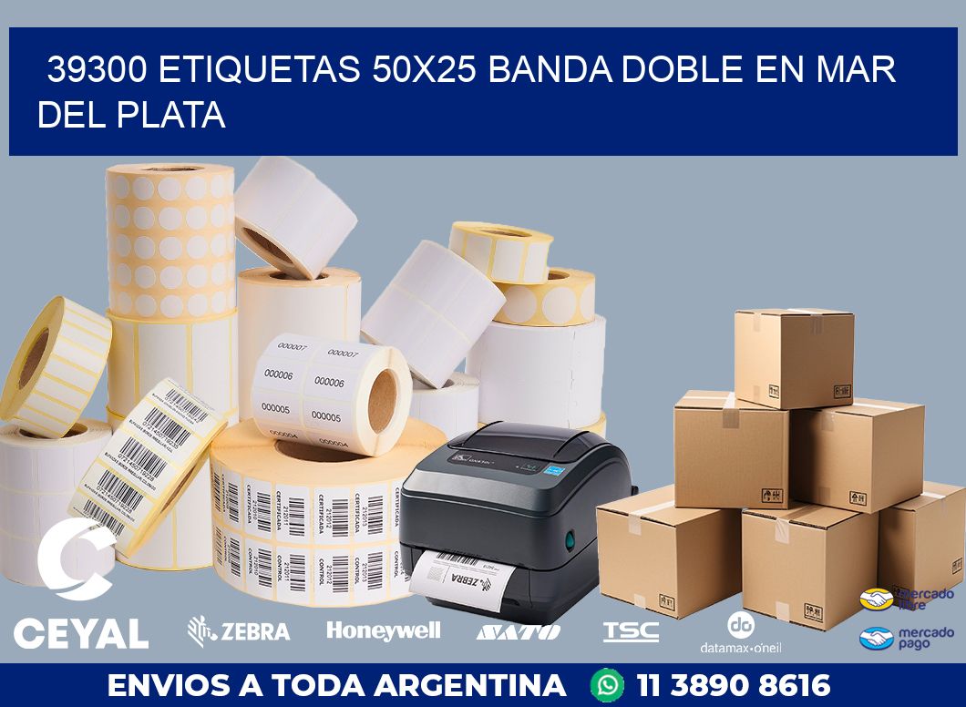 39300 ETIQUETAS 50X25 BANDA DOBLE EN MAR DEL PLATA