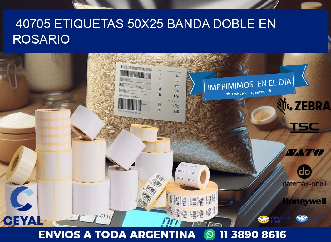 40705 ETIQUETAS 50X25 BANDA DOBLE EN ROSARIO