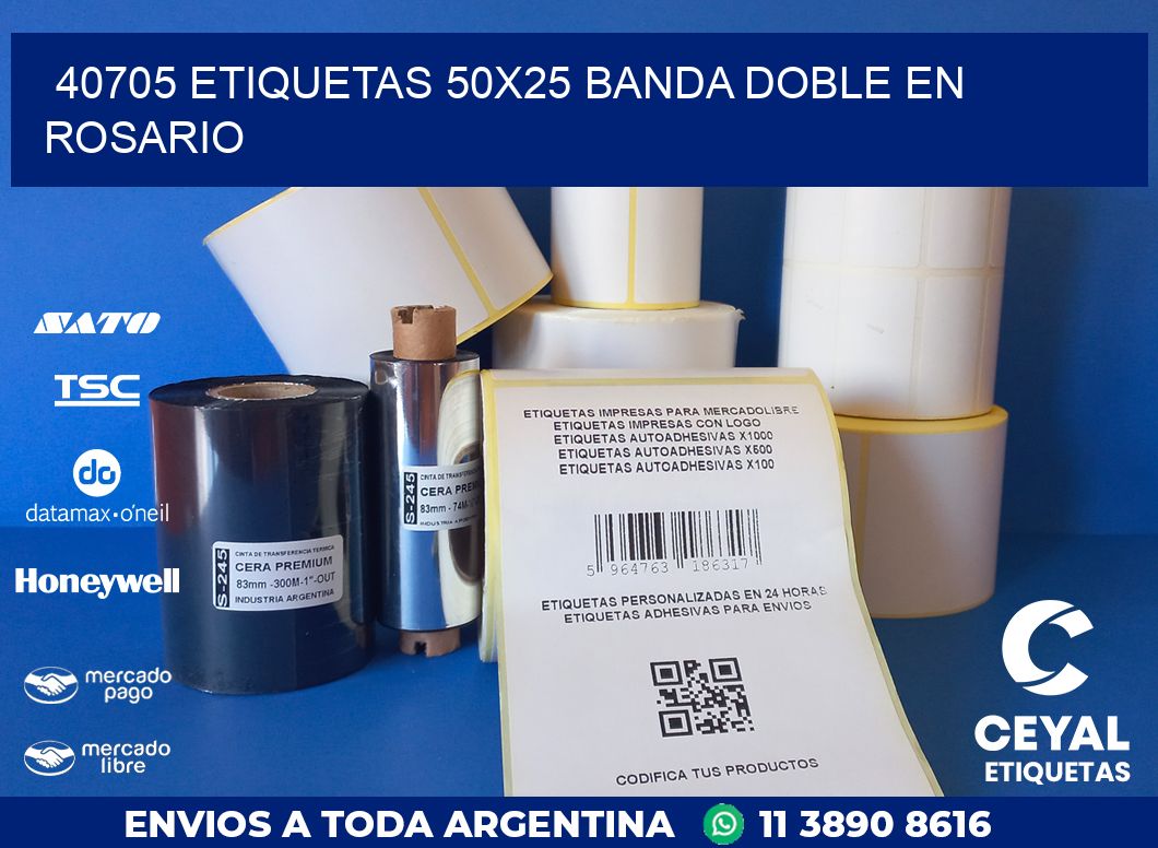 40705 ETIQUETAS 50X25 BANDA DOBLE EN ROSARIO