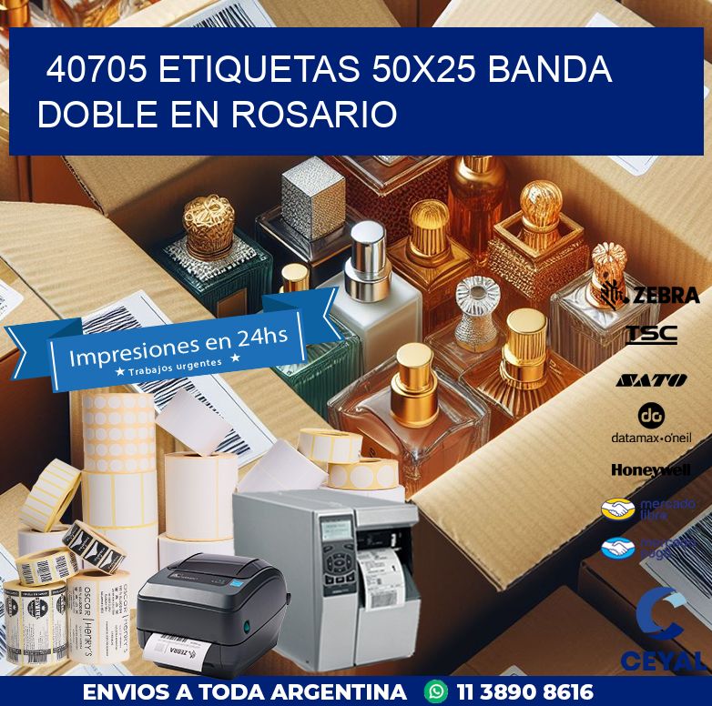 40705 ETIQUETAS 50X25 BANDA DOBLE EN ROSARIO