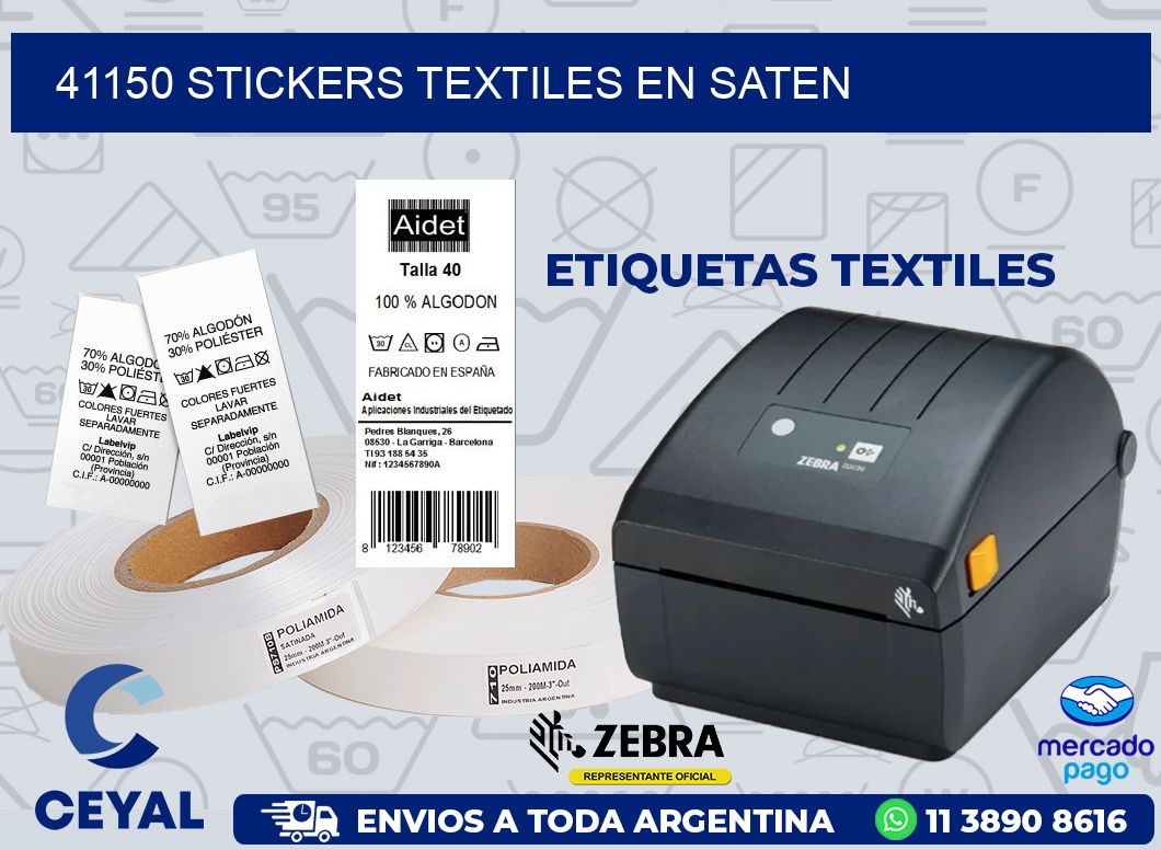 41150 STICKERS TEXTILES EN SATEN
