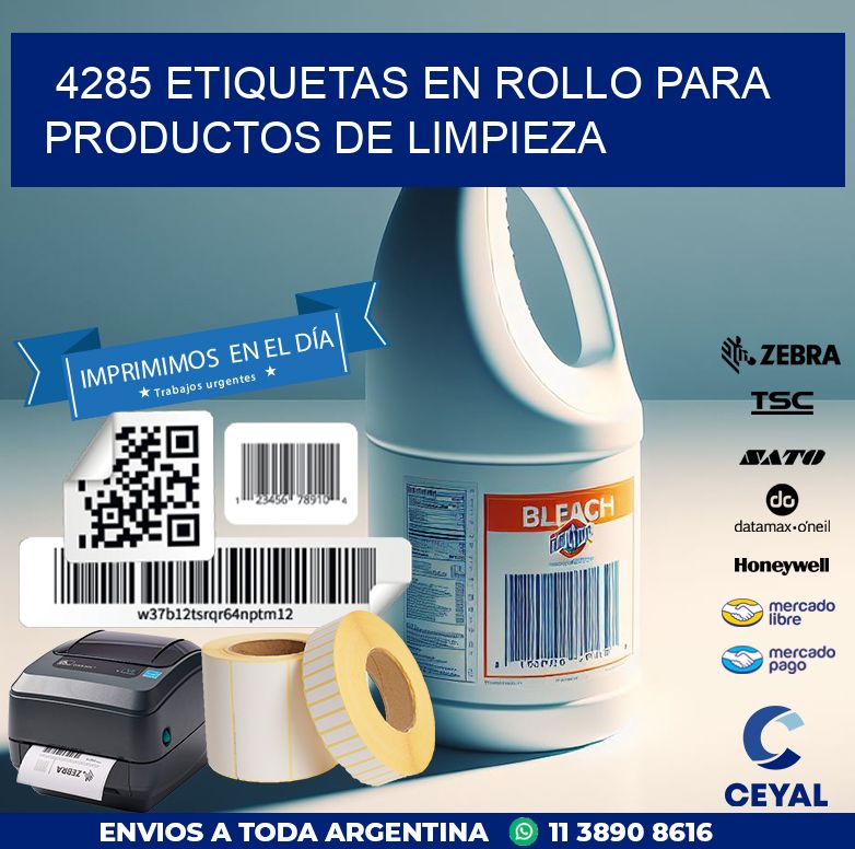 4285 ETIQUETAS EN ROLLO PARA PRODUCTOS DE LIMPIEZA