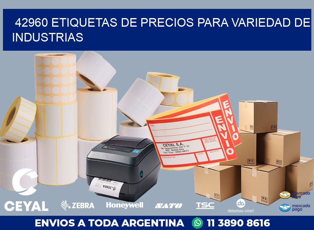42960 ETIQUETAS DE PRECIOS PARA VARIEDAD DE INDUSTRIAS