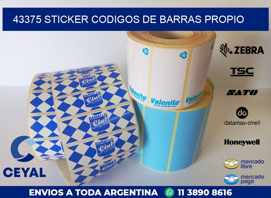 43375 STICKER CODIGOS DE BARRAS PROPIO