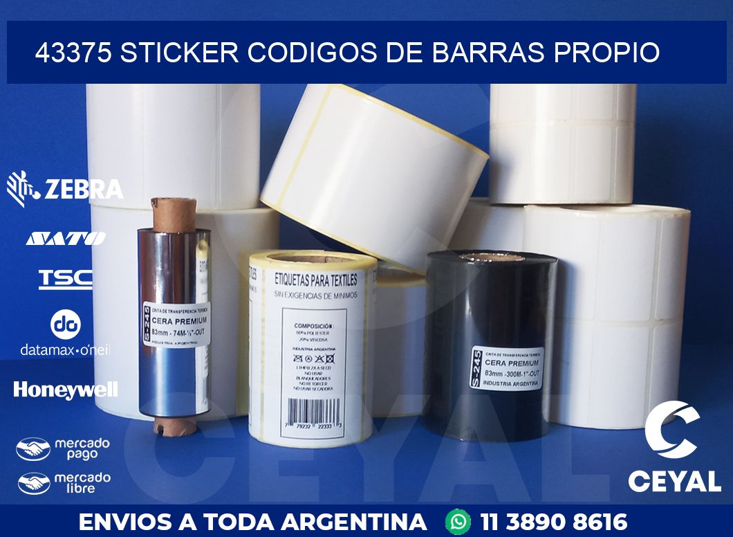 43375 STICKER CODIGOS DE BARRAS PROPIO